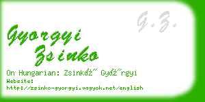 gyorgyi zsinko business card